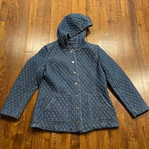 Isaac Mizrahi Live quilted denim hooded jacket